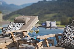 Pool + Wein Senhoog Luxury Holiday Homes