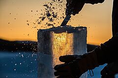 Ice Sculpting Fjellborg Arctic Lodge