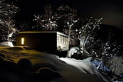 Schneelandschaft Norwegen Valldal Juvet Landscape Hotel