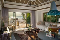 One Bedroom Beach Villa Living Room InterContinental Maamunagau Resort