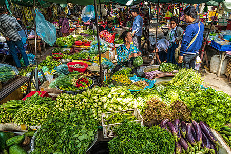 Kulinarische Entdeckungen in Siem Reap Begleitet von einem lokalen Food-Guide erkundet man den abendlichen Markt von Siem Reap. Zwischen dampfenden Garküchen, exotischen Gewürzen und Streetfood-Ständen entdeckt man kambodschanische Spezialitäten wie Nom Banh Chok oder süßen Sticky Rice. Ein sinnliches Abenteuer für den Gaumen – intensiv, überraschend und unvergesslich.