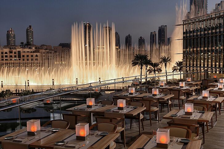 Restaurantterasse Dubai Armani Hotel