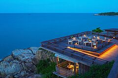 Dining on the rocks Six Senses Samui