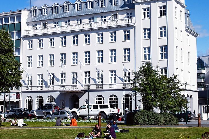 Außenfasade Island Reykjavik Hotel Borg