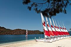 Türkei Halbinsel Datca D Maris Bay Katamarane