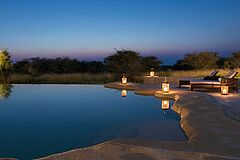 Pool by Night Abu Dhabi Anantara Sir Bani Yas Island Al Sahel Villa Resort