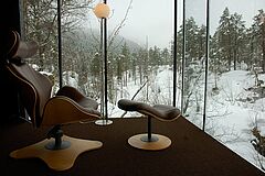 Norwegen Valldal Juvet Landscape Hotel Schnnelandschaft