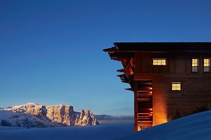 Schneelandschaft Südtirol ADLER Mountain Lodge Italien