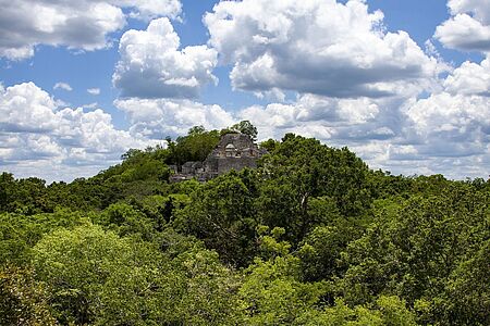 Auf dem Luftweg nach Calakmul und Campeche Diese spektakuläre Expedition führt Sie zu den Highlights von gleich zwei Must-see-Städten. Im Privatjet geht es zunächst in die Kolonialstadt Campeche. Von dort bringt Sie ein exklusiv gecharterter Helikopter in die größte antike Maya-Stadt Mexikos: Calakmul. Für Leib und Seele ist gesorgt. Und allein die Blicke auf den Dschungel sind exquisite Leckerbissen.
