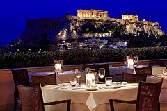 Dinner Ausblick Athen Grande Bretagne Griechenland