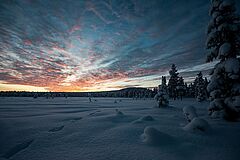 Schneelandschaft Fjellborg Arctic Lodge