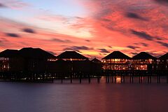 Sonnenuntergang Six Senses Laamu