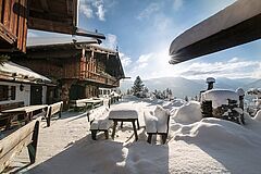 Terrasse Österreich Alpbach Luxus-Chalet Bischofer Alm