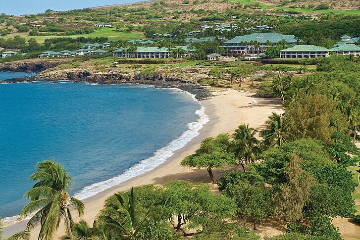 Aerial Four Seasons Lana'i at Manele Bay