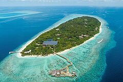 Aerial View Soneva Fushi