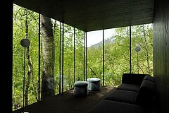 Norwegen Valldal Juvet Landscape Hotel Ausblick ins Grüne