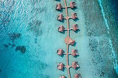 Overwater Villas Aerial View InterContinental Maamunagau Resort