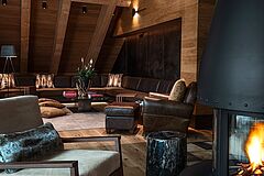 Schweiz The Chedi Andermatt Kaminzimmer