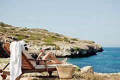 Spanien Mallorca Cap Rocat Sonnenliege