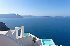 Ausblick Santorin Canaves Oia Suites