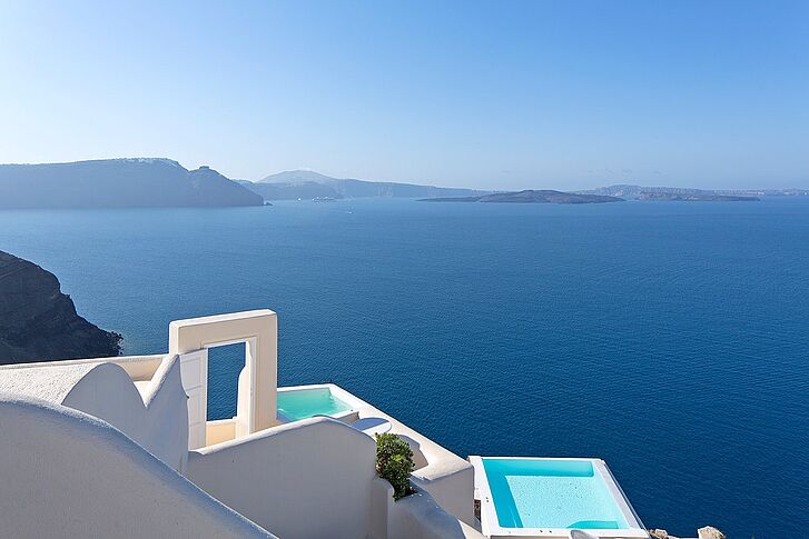 Ausblick Santorin Canaves Oia Suites