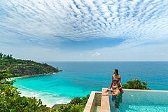 Four Seasons Resort Seychelles Pool Frau Pool Frau Four Seasons Resort Seychelles