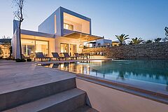 Paros Villa N° 2 B Pool Abend Pool Abend Paros Villa N° 2 B