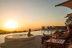 Delaire Graff Estate Spa Sonnenuntergang auf Deck Spa Sonnenuntergang auf Deck Delaire Graff Estate