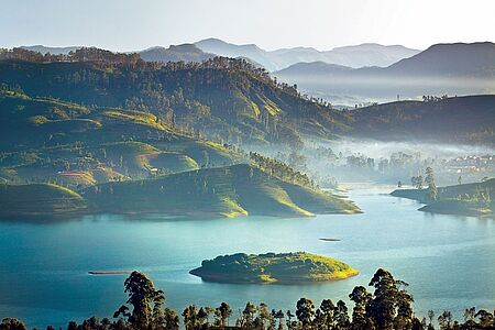 Nebelverhangene Regenwälder, Teeplantagen, Reisfelder und tiefblaue Seen – nur aus der Vogelperspektive lässt sich die einzigartige Landschaft in vollem Maße erfassen. Besonders eindrucksvoll ist die Landung mit dem Wasserflugzeug auf dem Castlereagh Lake. Tipp: Mit dem Wasserflugzeug können mehrere Strecken geflogen werden, wir beraten Sie gerne. 