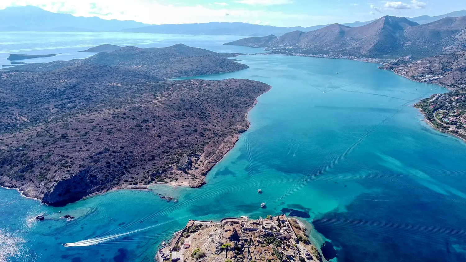 Blick auf Spinalonga von Agios Nikolaos